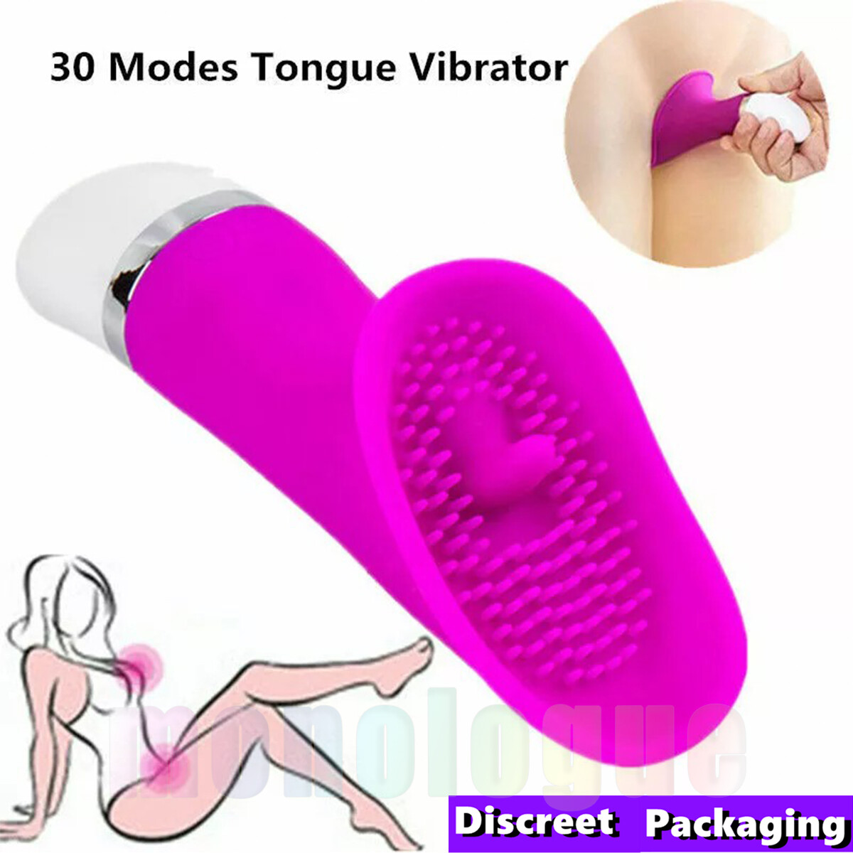 Clit Licking Tongue Sucking Vibrator G-Spot Oral Massager Sex Toys 30 Modes