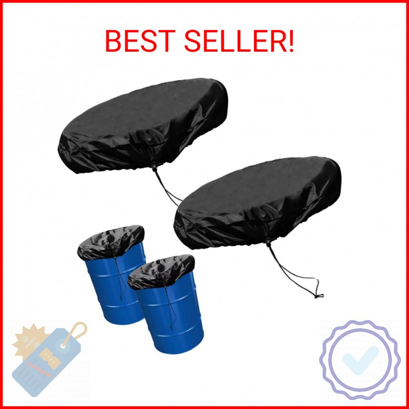 55 Gallon Drum Cover - Stretchable Adjustable Drum Cover with Drawstring, Oxford