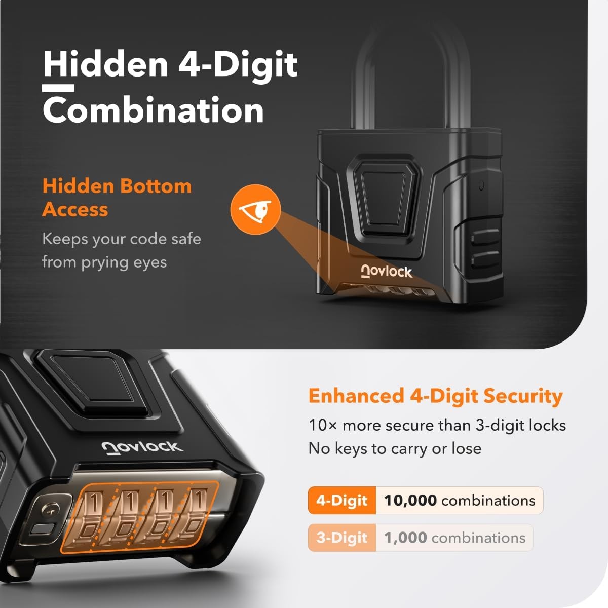 Outdoor Combination Lock – Heavy Duty, Large, Weatherproof Padlock with Code –