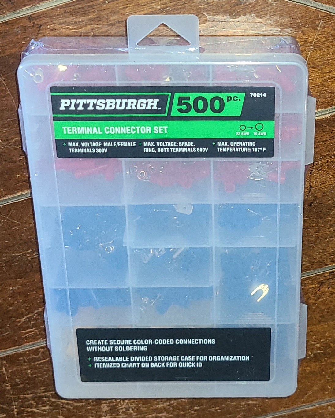 Pittsburgh 500pc Terminal Connector Set with Case #70214