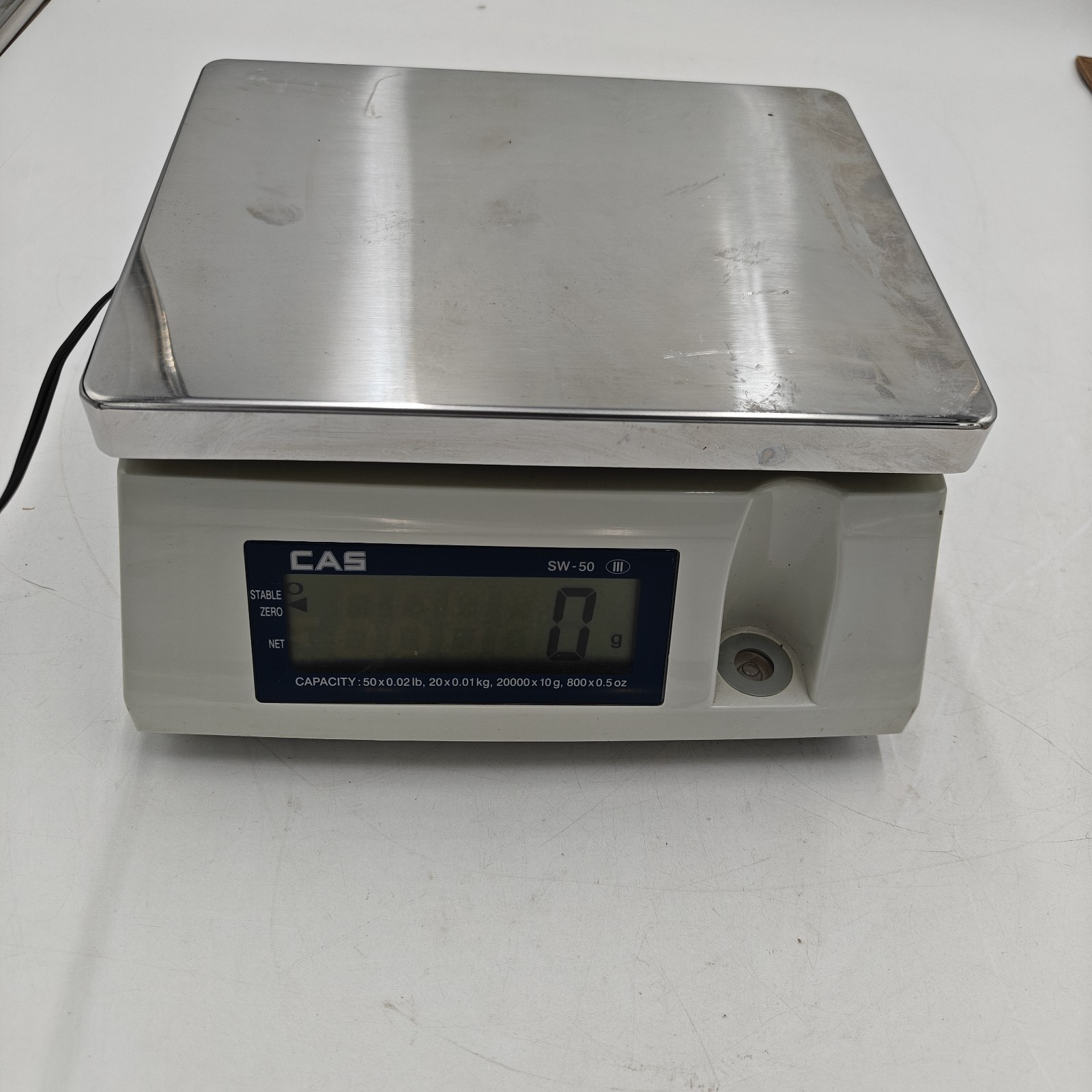 CAS SW-50 Digital Portion Control Scale 50 lb x .02 lb Tested Working
