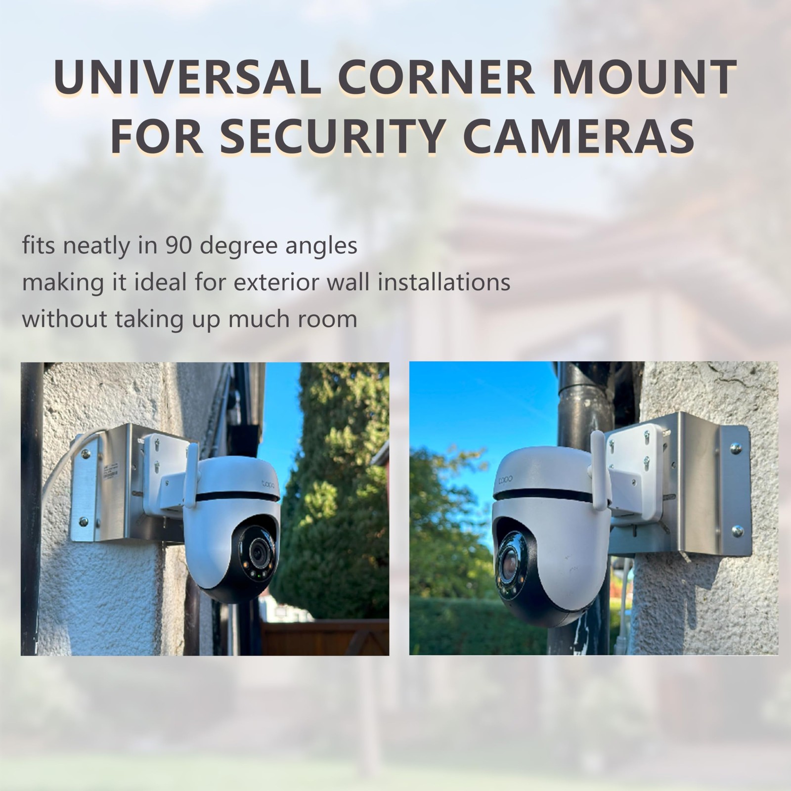 GZQIUYI Security Camera Corner Mount, Stainless Steel Bracket, 1 Pack, 1 PACK