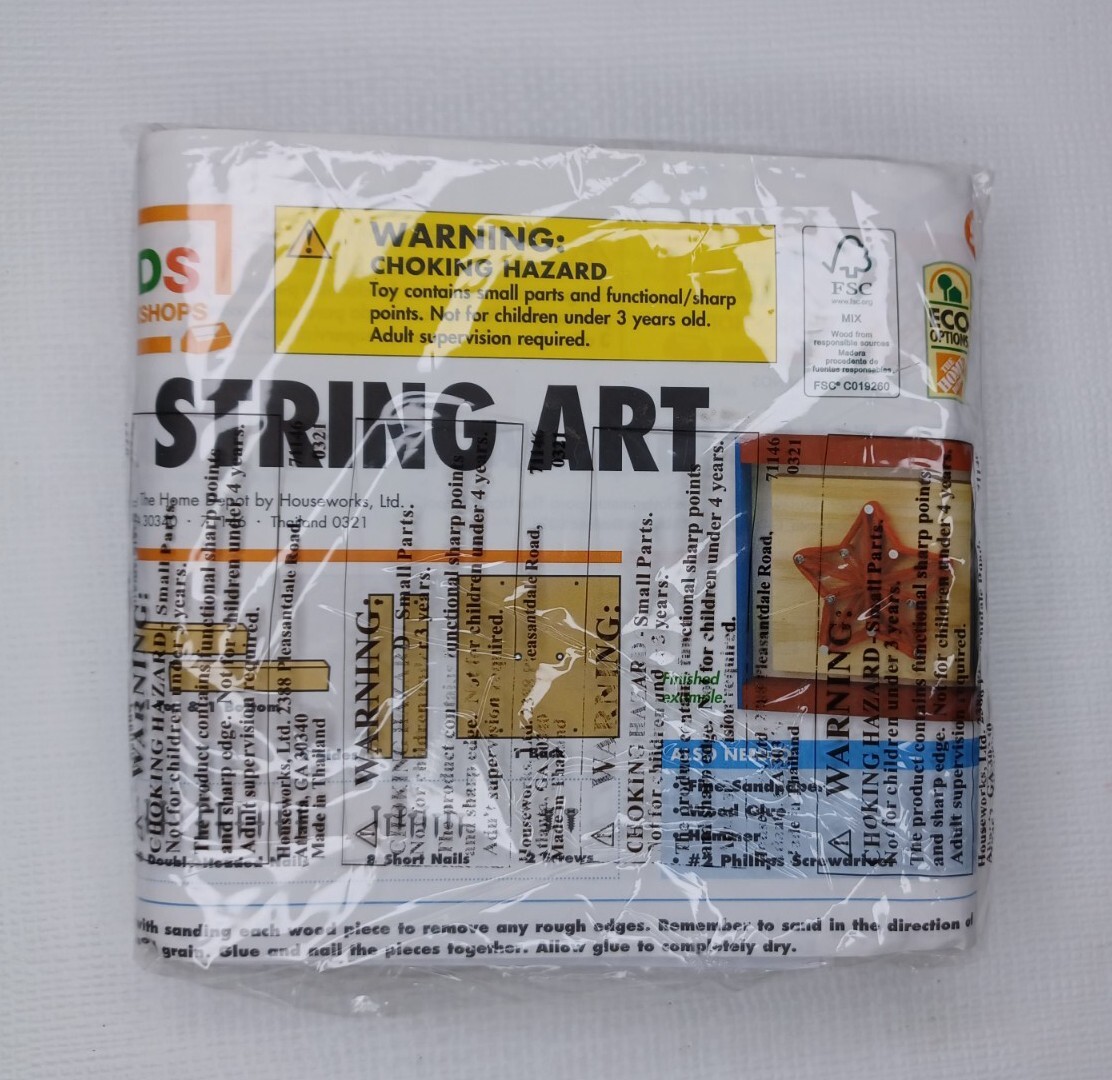 Home Depot Kids Workshop Star String Crafting Art Kit Wood New & Sealed