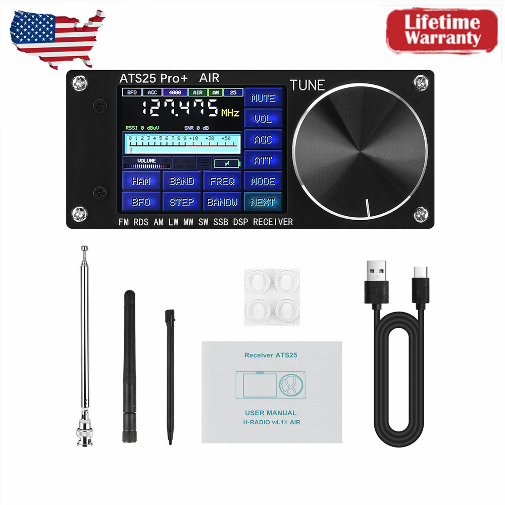 HAMGEEK ATS25 Pro+ FM SW SSB AIR SDR Receiver Aviation Band Bluetooth Wifi #US