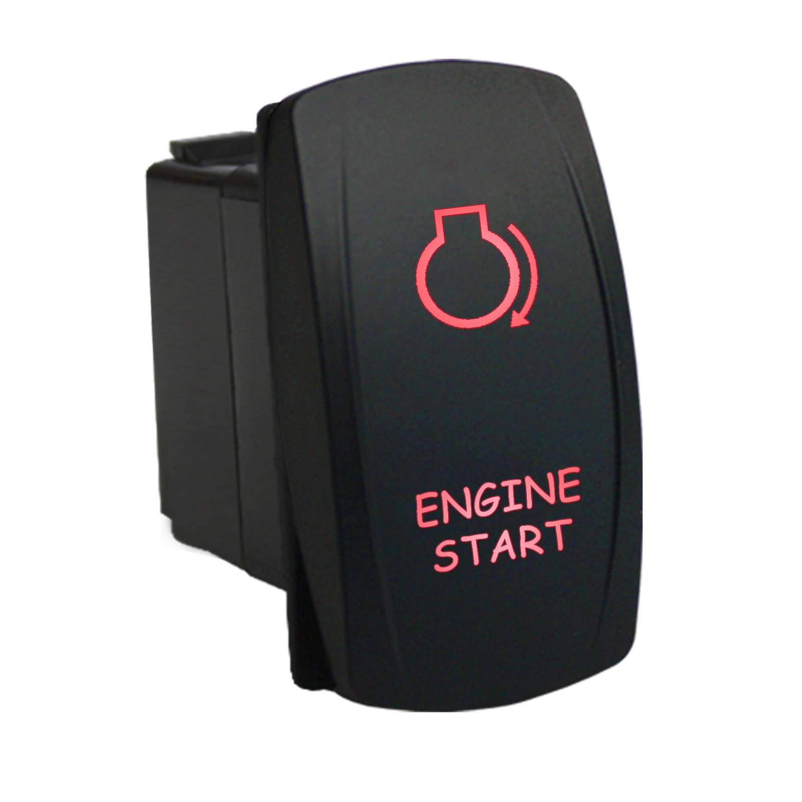 ENGINE START 6M53RM Rocker Switch 12V LED red MOMENTARY marine boat waterproof
