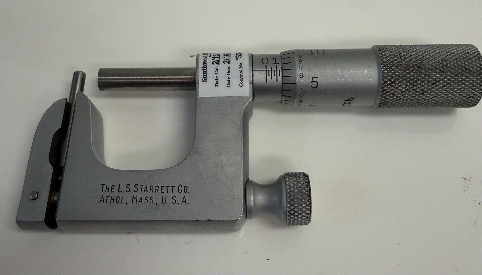 Starrett No. 220 Tubing Micrometer 0-1" Deep Frame Machinist Tool