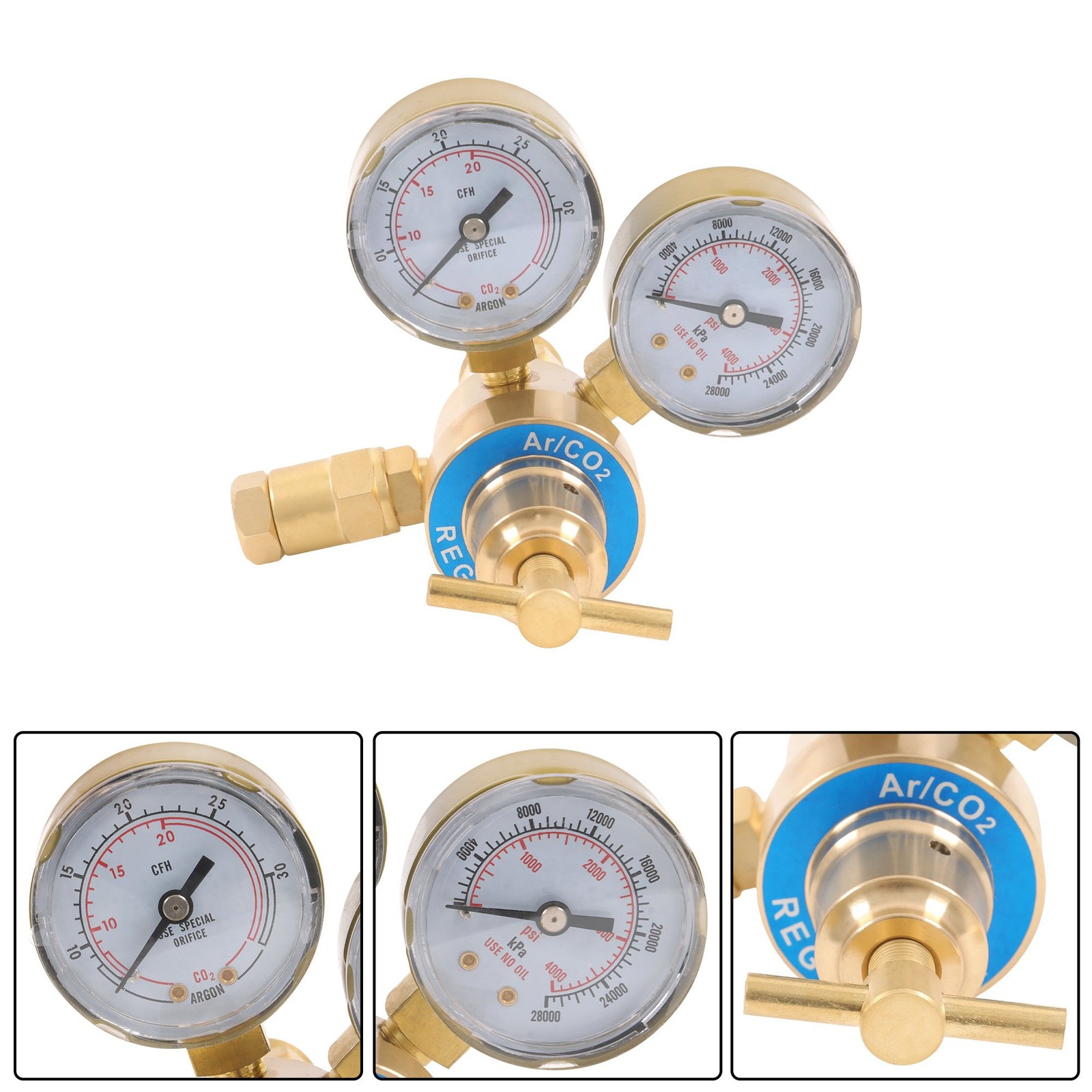 Easy-Read Dial Argon Regulator Flowmeter CGA-580 MIG TIG Welding