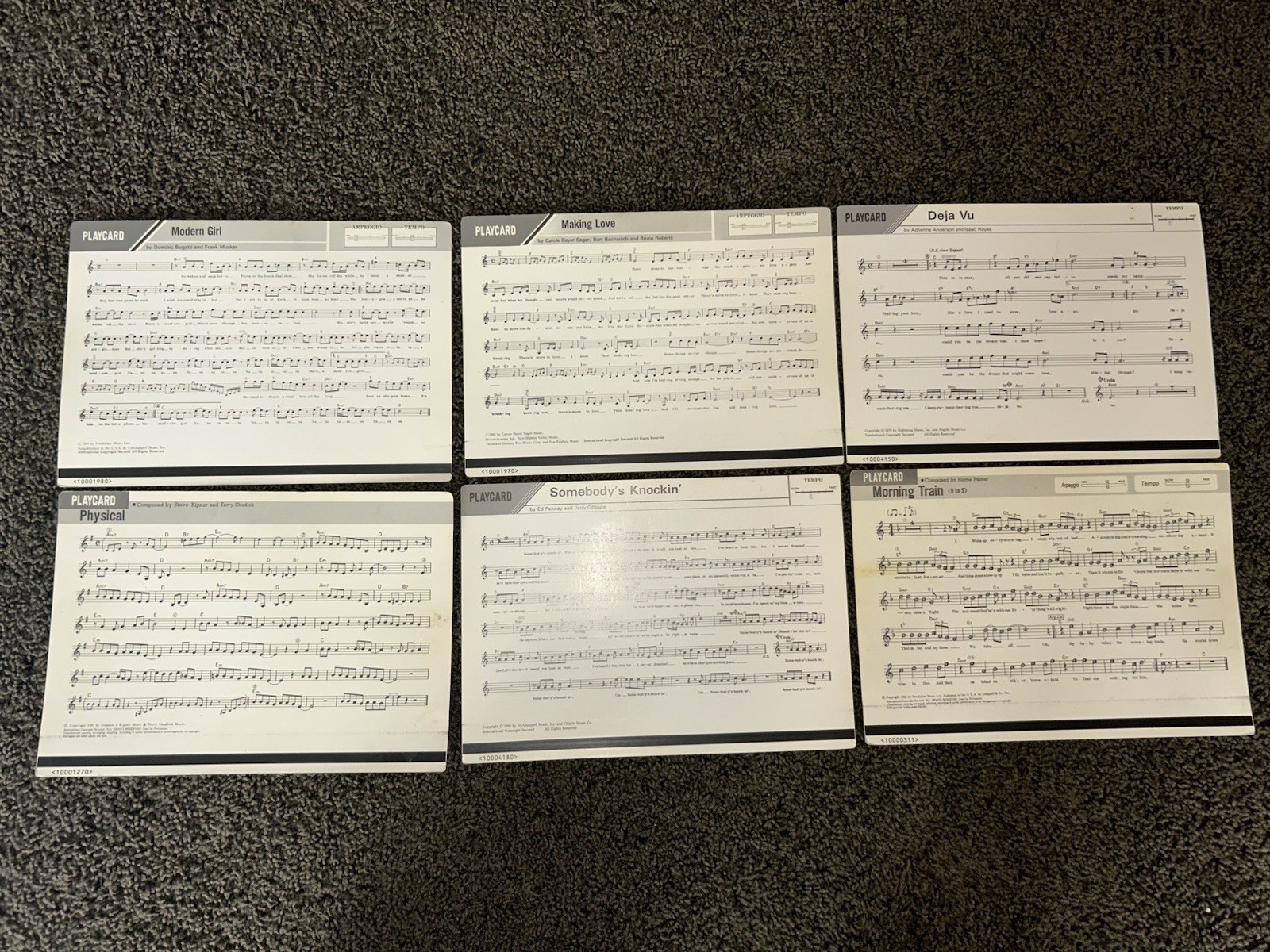 80's Yamaha Play Cards for Use w/ Yamaha Playcard Keyboards Lot 6 Olivia Newton