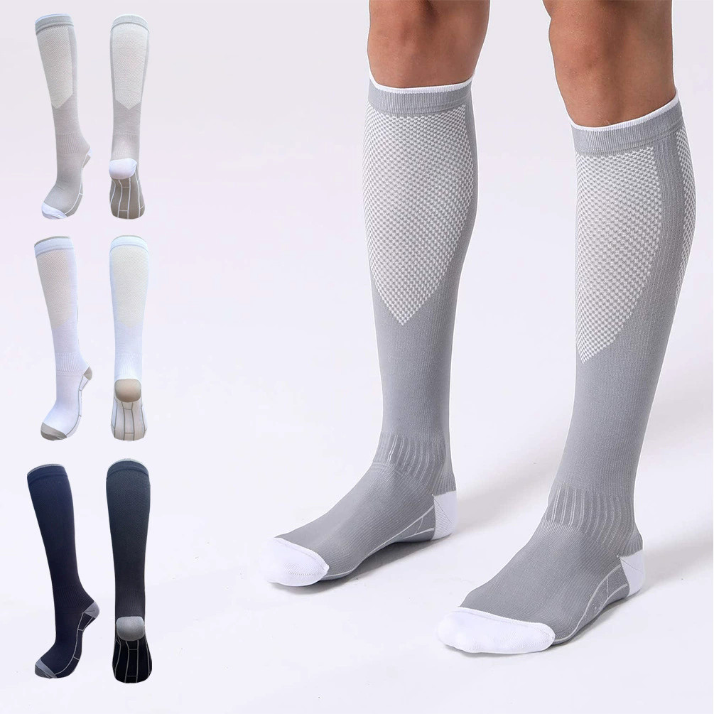 3 Pack Men Compression Knee High Stockings Medical Sport Athletic Football Socks