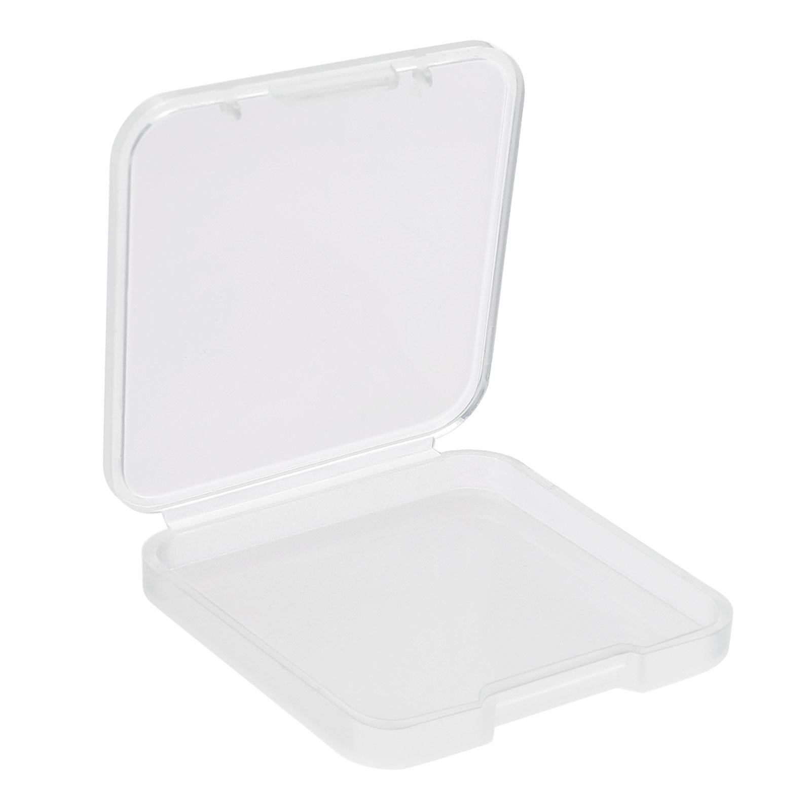 24Pcs Clear Storage Container with Hinged Lid 40x6.5mm Plastic Square Craft Box
