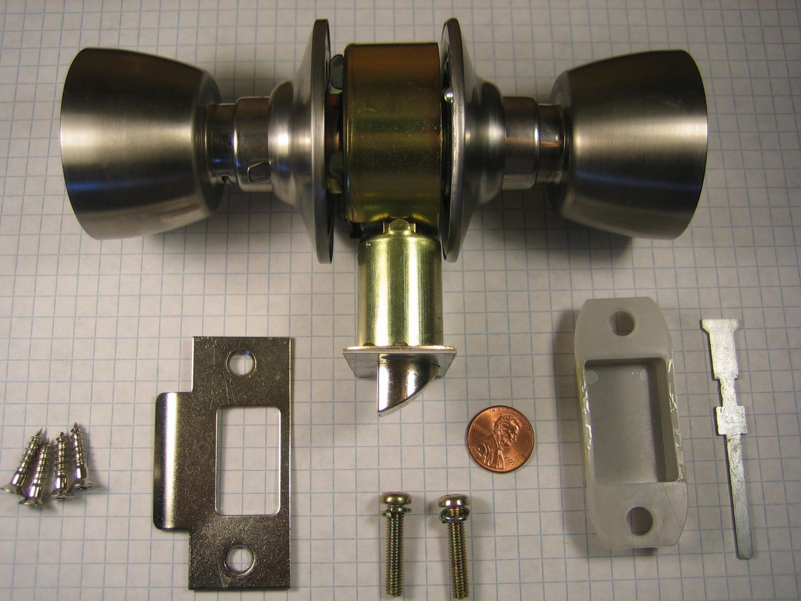 TACO #T8065-SS-2.375" PRIVACY LOCK, SATIN STAINLESS FINISH, 2-3/8" BACKSET