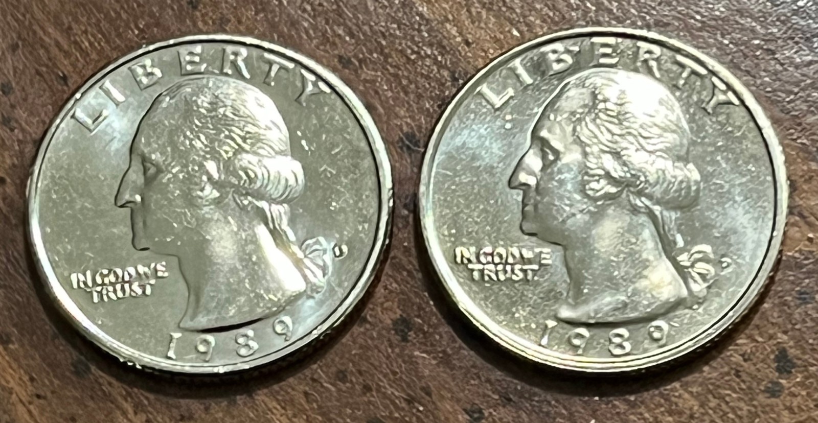 1989 PD BU Washington Quarters - 2 great coins from mint sets