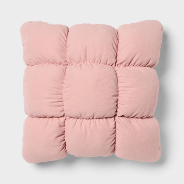 RE Dec Square Throw Pillow Pink