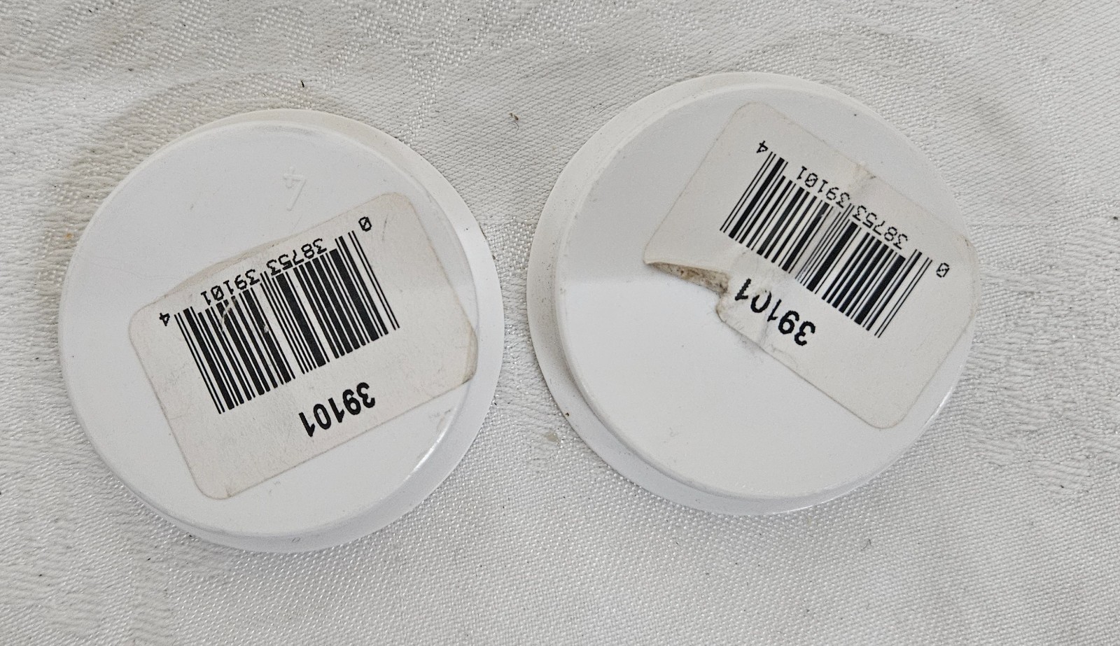 PAIR Oatey 33461 Knock-Out 2" Test Cap w Barcode 2 in Connection ABS White