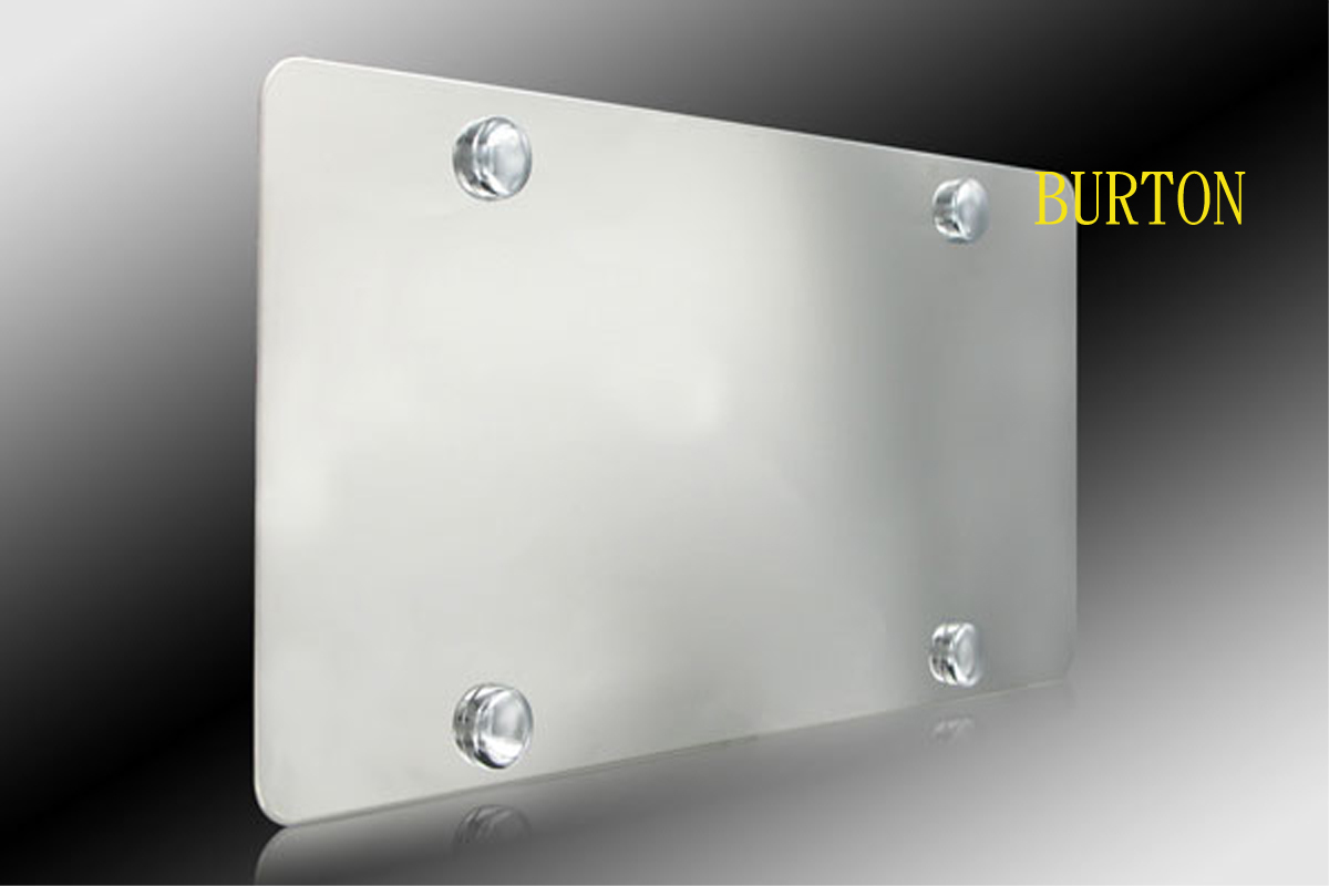 Blank Stainless Steel Heavy Metal Mirror Chrome License Plate-HUMMER FORD SAAB
