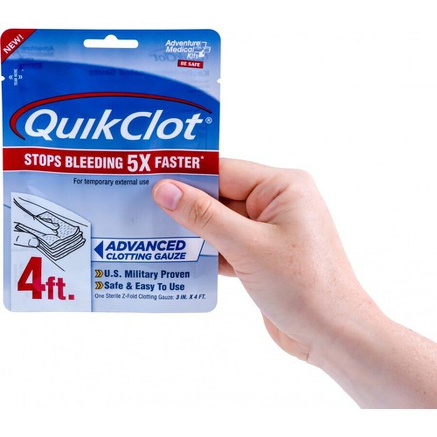QuikClot® Clotting GAUZE 3 in X 4 yds Trauma Bleeding Control NEW SEALED