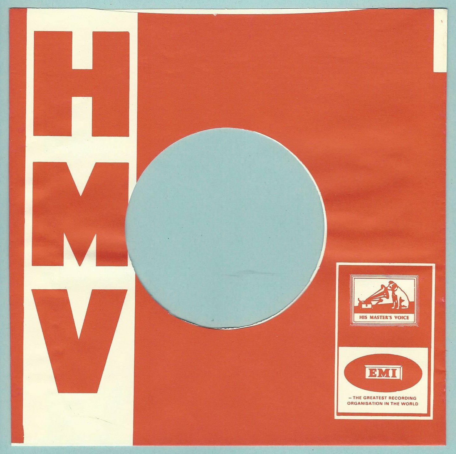 HMV (red straight top) - REPRODUCTION RECORD COMPANY SLEEVES - (pack of 10)