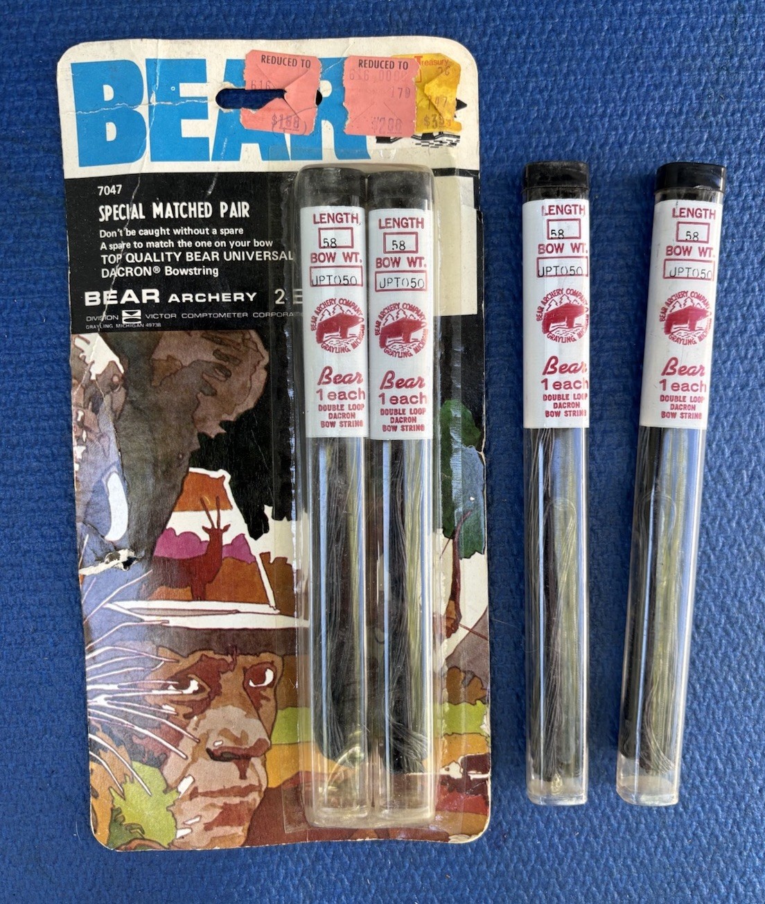 4 New VTG  Fred Bear Archery Dacron Recurve Longbow String 58" Actual Up To 50#