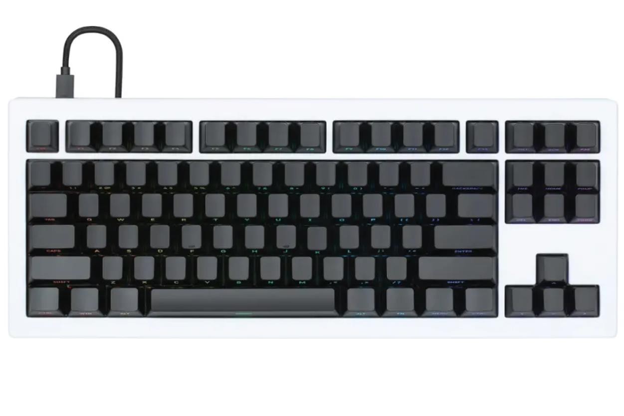 Drop CSTM80 Mechanical Keyboard Gateron Yellow - White Case, Black Keycaps
