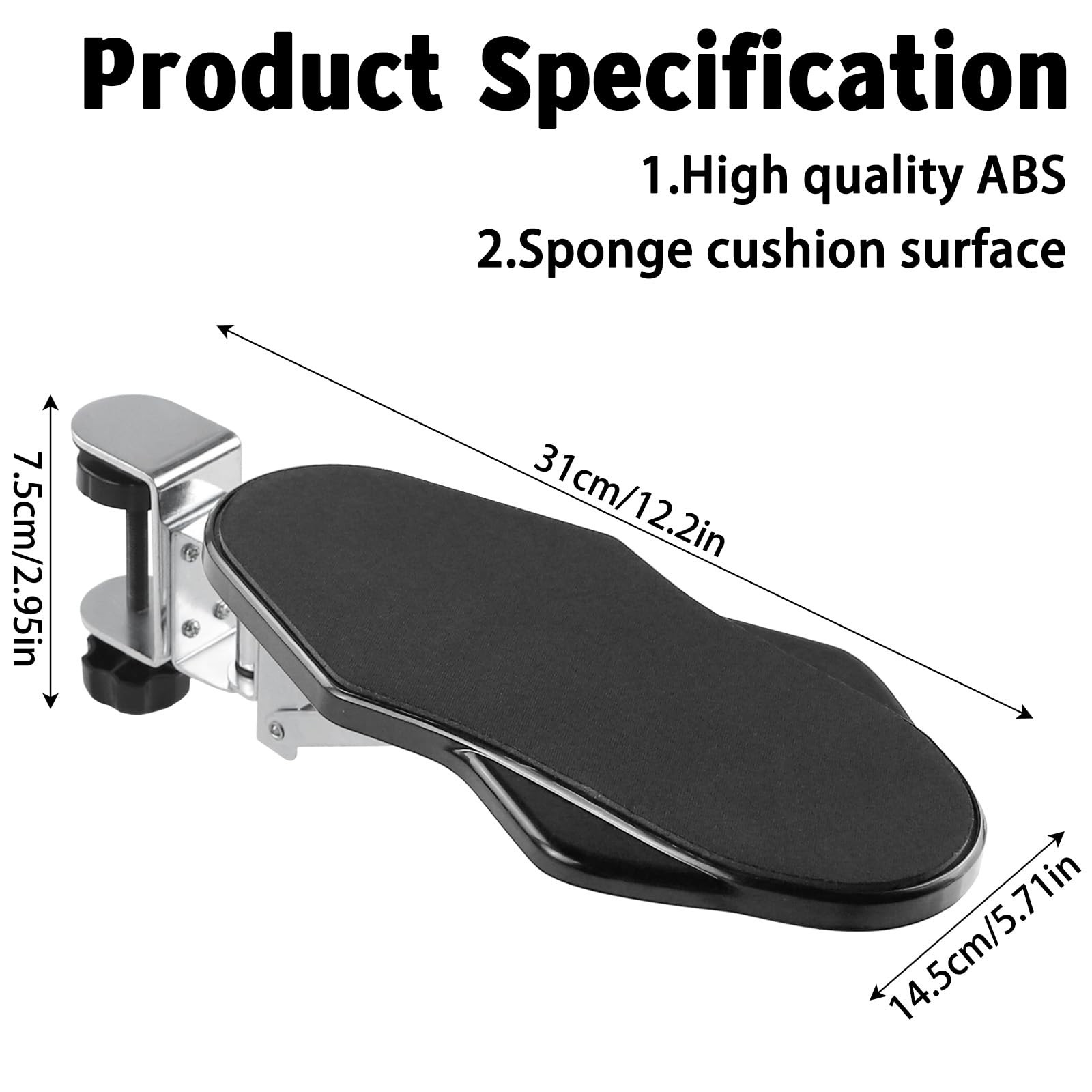 Arm Rest for Desk, Ergonomic Foldable Elbow Rest for Computer Desk, Adjustabl...