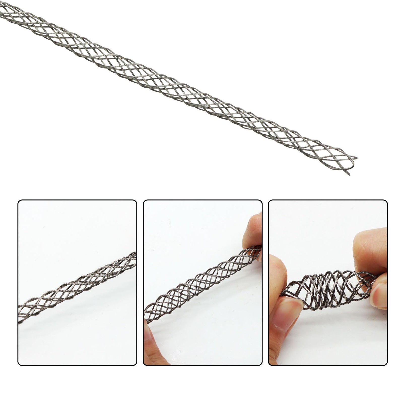 1 Pack Cable Pulling Grip, Electrical Wire Puller Socks, Stainless Steel Mesh...