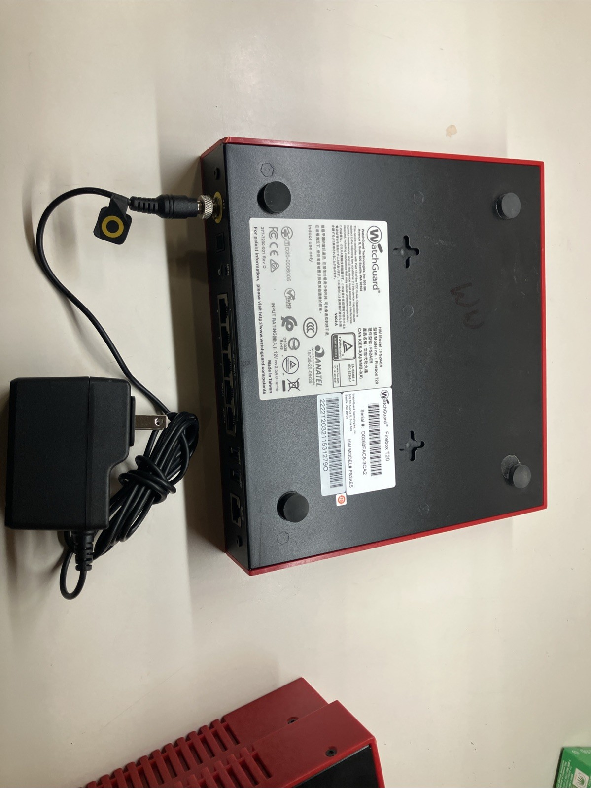 WatchGuard Firebox T20 FS2AE5 Firewall Security With Pwr Adapt-untested Pwrs On