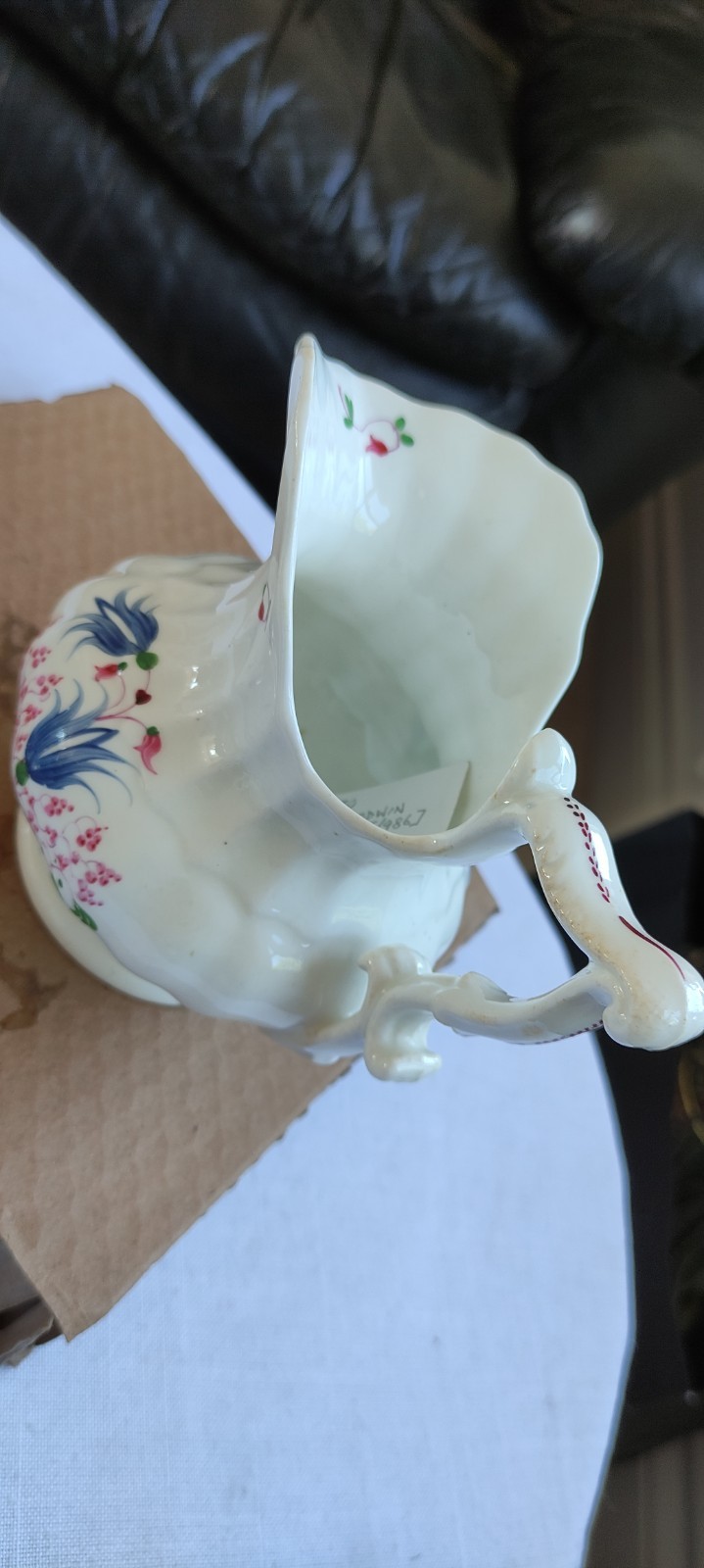 Antique Porcelain Creamer, Pattern 370 Attributed To Harris+Goodwin C.1836