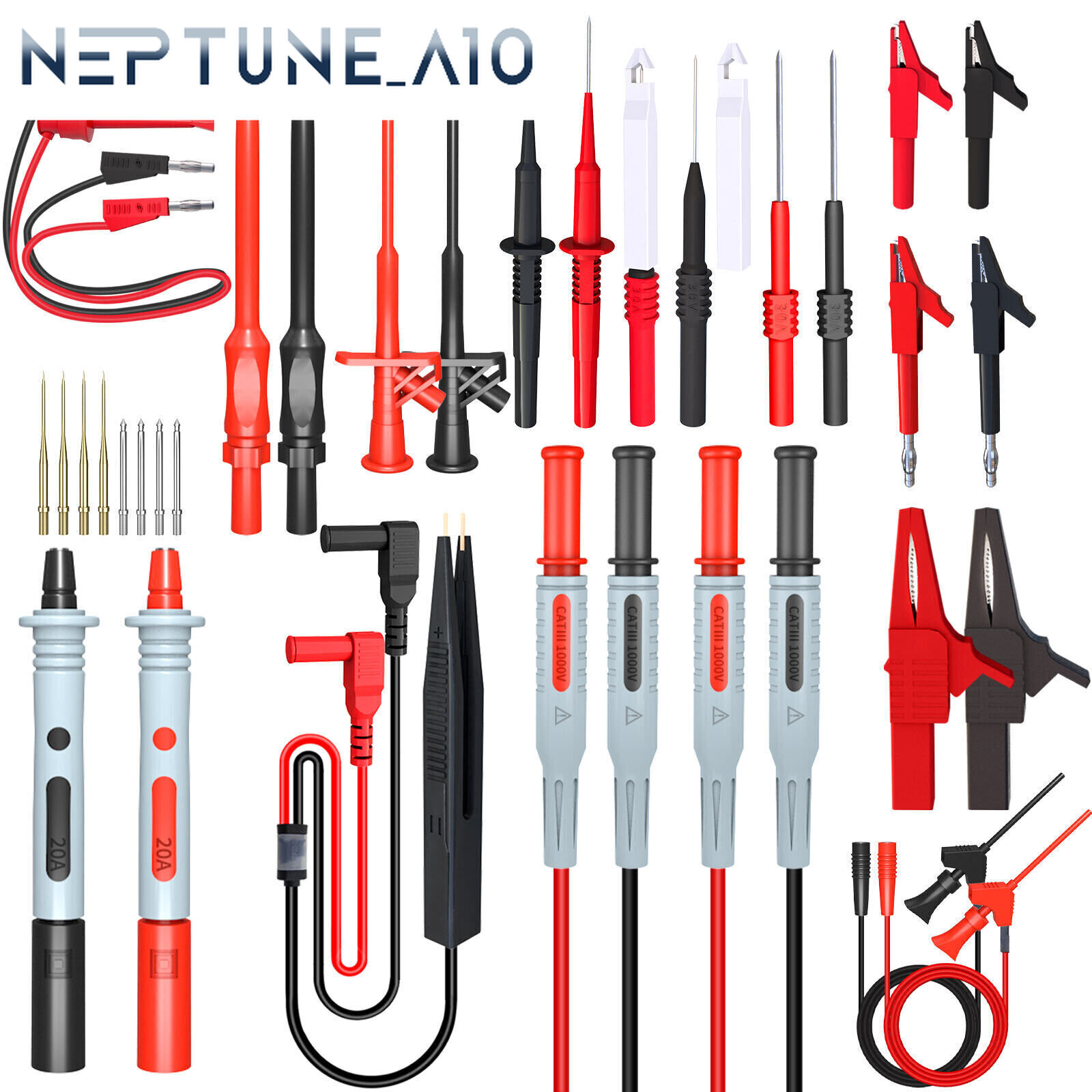 Multimeter Test Leads Kit with Wire-Piercing Probe Alligator Clip Mini Grabber