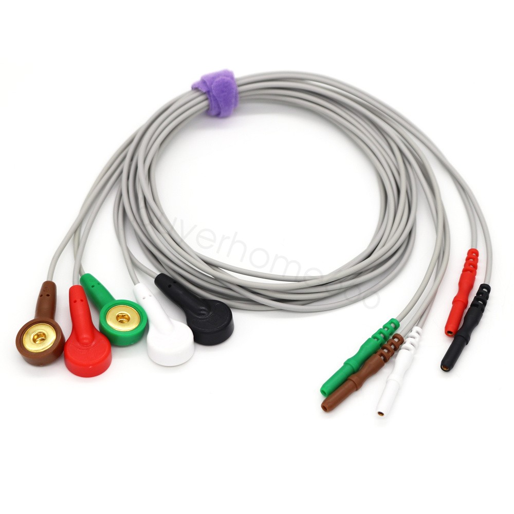 5-Lead ECG Cable Replacement for CONTEC TLC9803 Dynamic ECG System