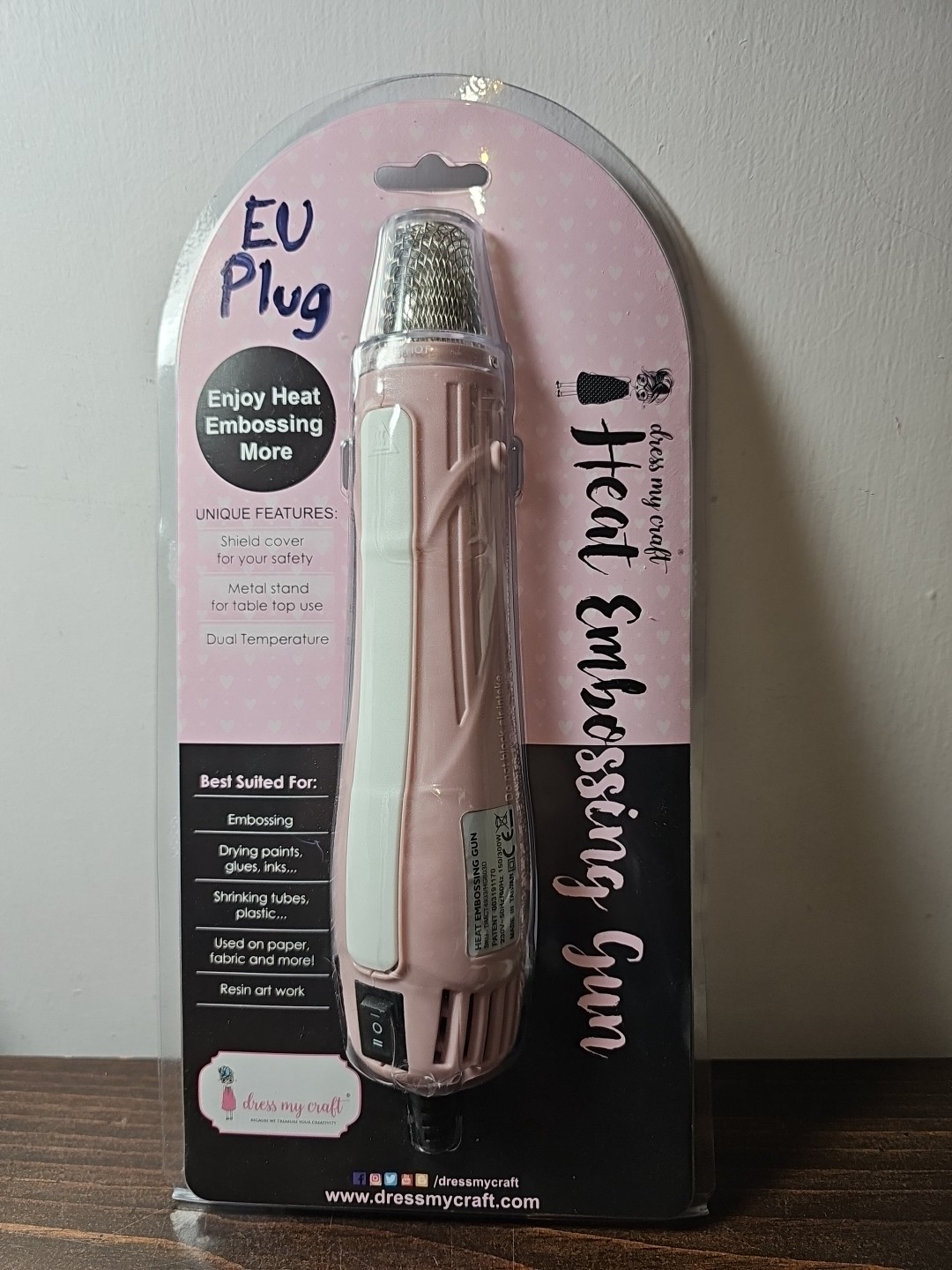 EU Dress My Craft Heat Embossing Gun Dual Temperature Resin Art Work Shrinking