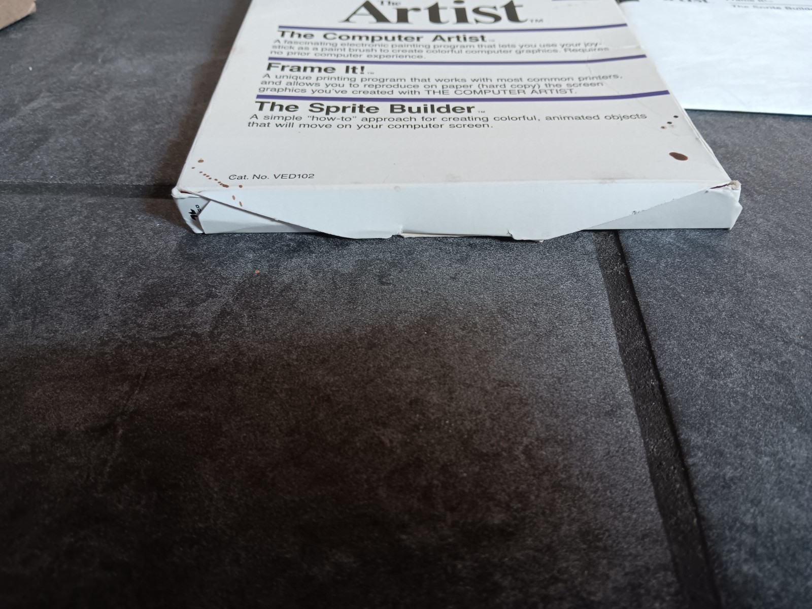Commodore 64 The Artist Valueware Software Tested/Works Box Damage