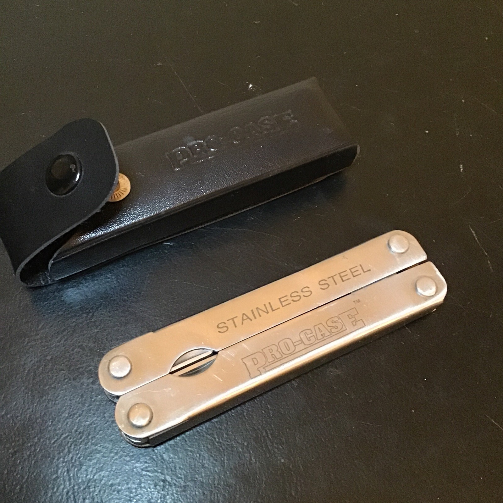 * Pro-Case® Folding Stainless Multi-Tool Knife With Black Case