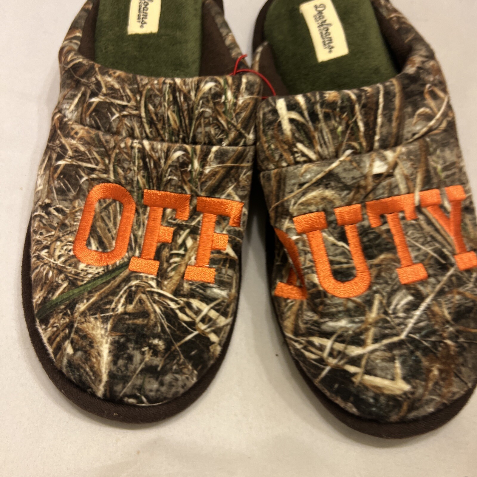 Dearfoam Camo Slippers Men Size 7/8 Memory Foam