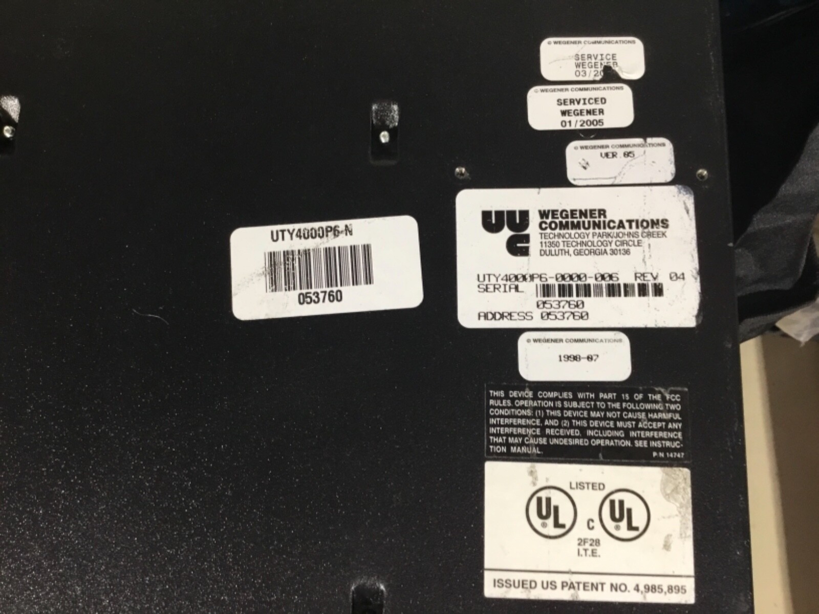Wegener Unity 4000 MPEG-2 IRD, SCPC/MCPC DVB, L-Band 950-2150 MHz