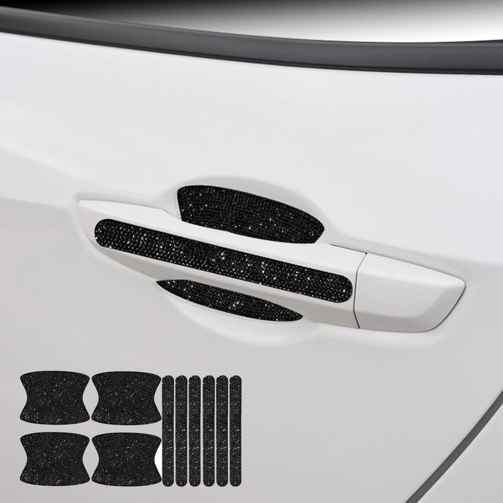 BetterJonny 10PCS Crystal Protector, Rhinestone Stickers Bling Scratch Black