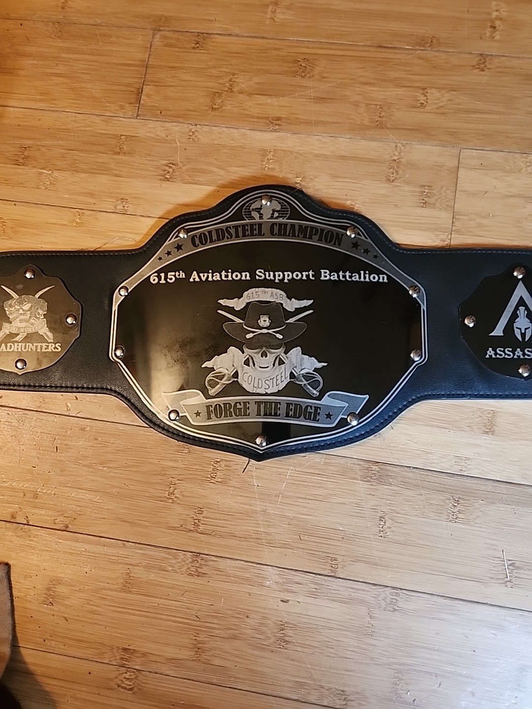 Army 615th Aviation Support Battalion Coldsteel Competition Champion Belt Unique
