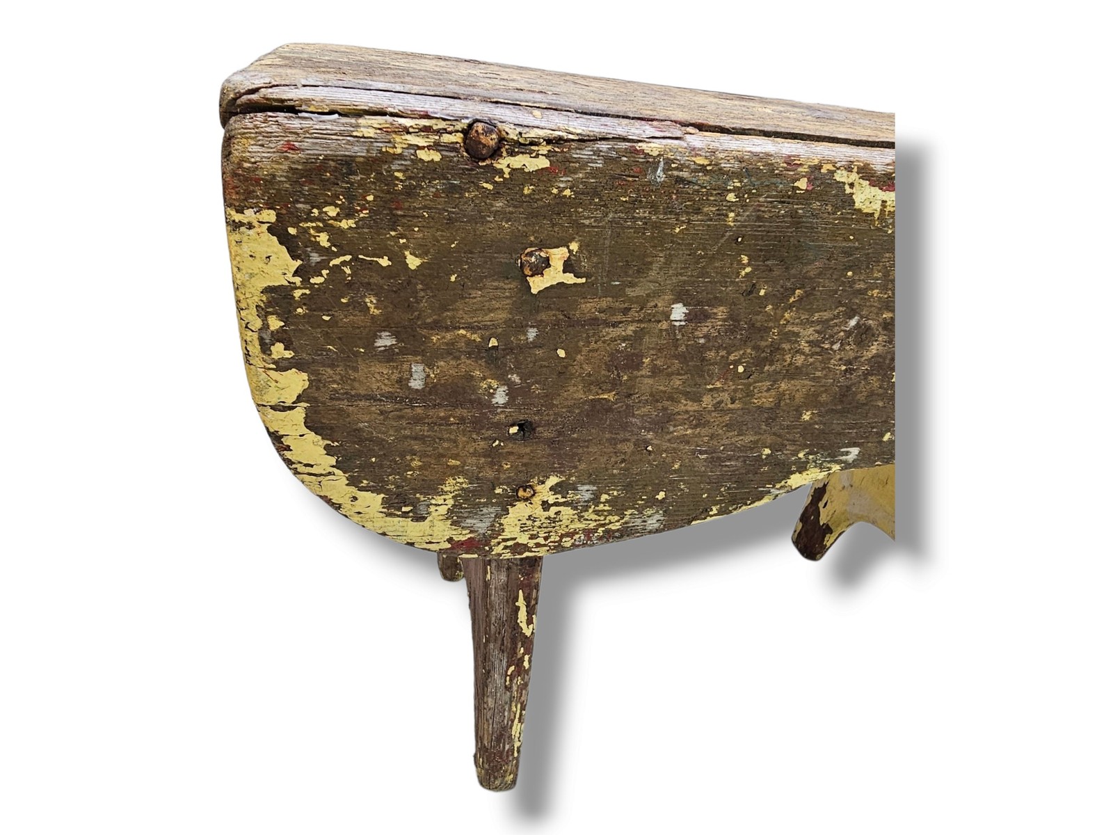 Stunning antique milking stool - Rustic and primitive - Norwegian folk art -