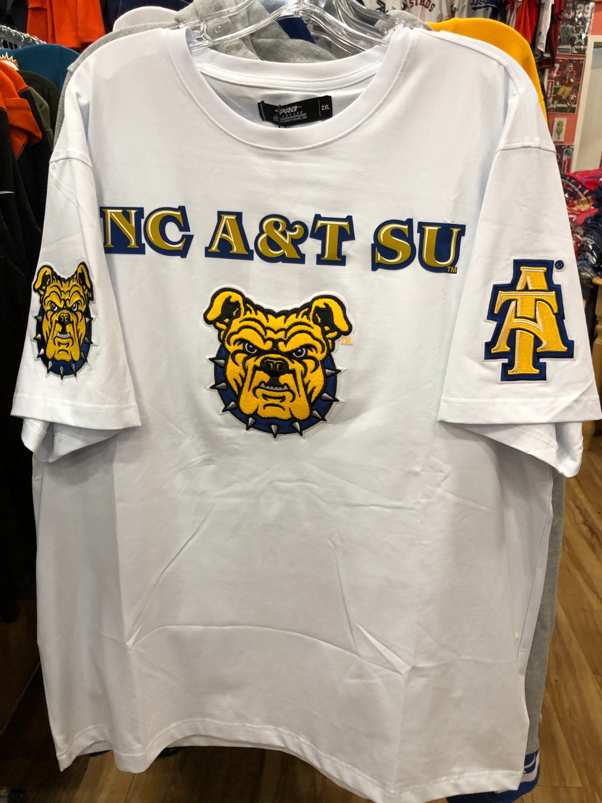 NORTH CAROLINA  A & T  T-SHIRT   MENS  PRO-STANDARD  WHITE  HBCU