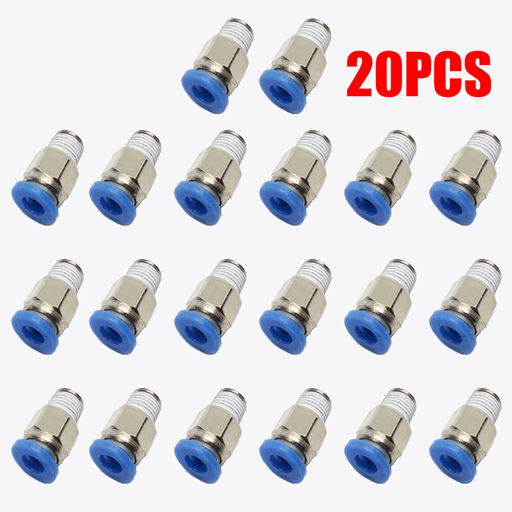 20X Male Straight Connector Tube OD 5/32" (4mm) X NPT 1/8 PU Air Push In Fitting
