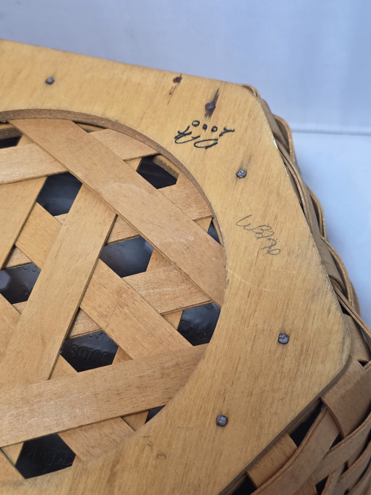 Generations Longaberger Hexagon Basket with Plastic Protector 4" height 9" Width