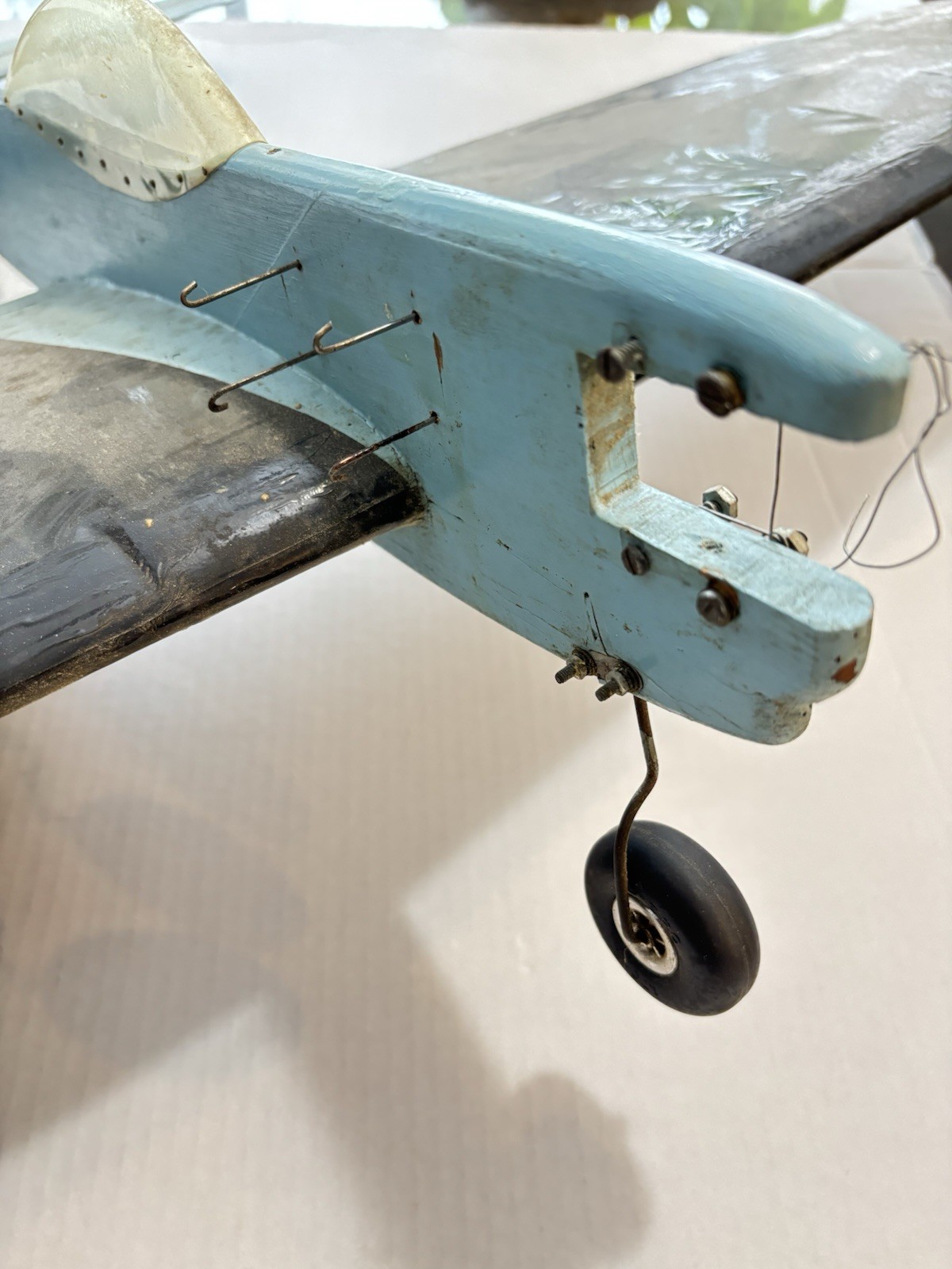 Vintage Tether Plane with Missing Motor. Untested but Elevators Seem To Work.