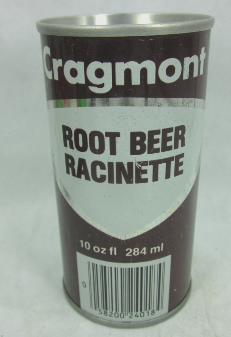 Cragmont ROOT BEER RACINETTE soda pop can 10 oz Vancouver BC Canada
