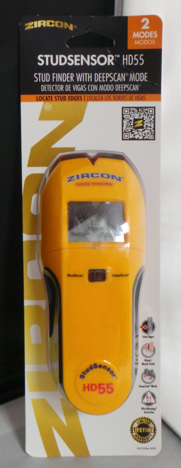 Zircon StudSensor HD55 Metal & Wood Stud Finder with Deep Scan -BRAND NEW