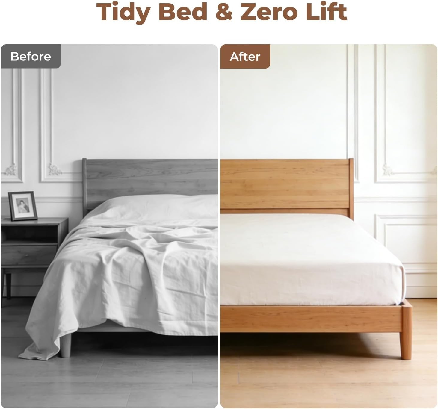 Ergonomic Acacia Bed Maker Set for Effortless Sheet Changes - Ideal for Seniors