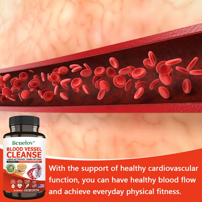 Blood Vessel Cleanse Health Heart Arterial Circulation Blood Flow 120 Capsules