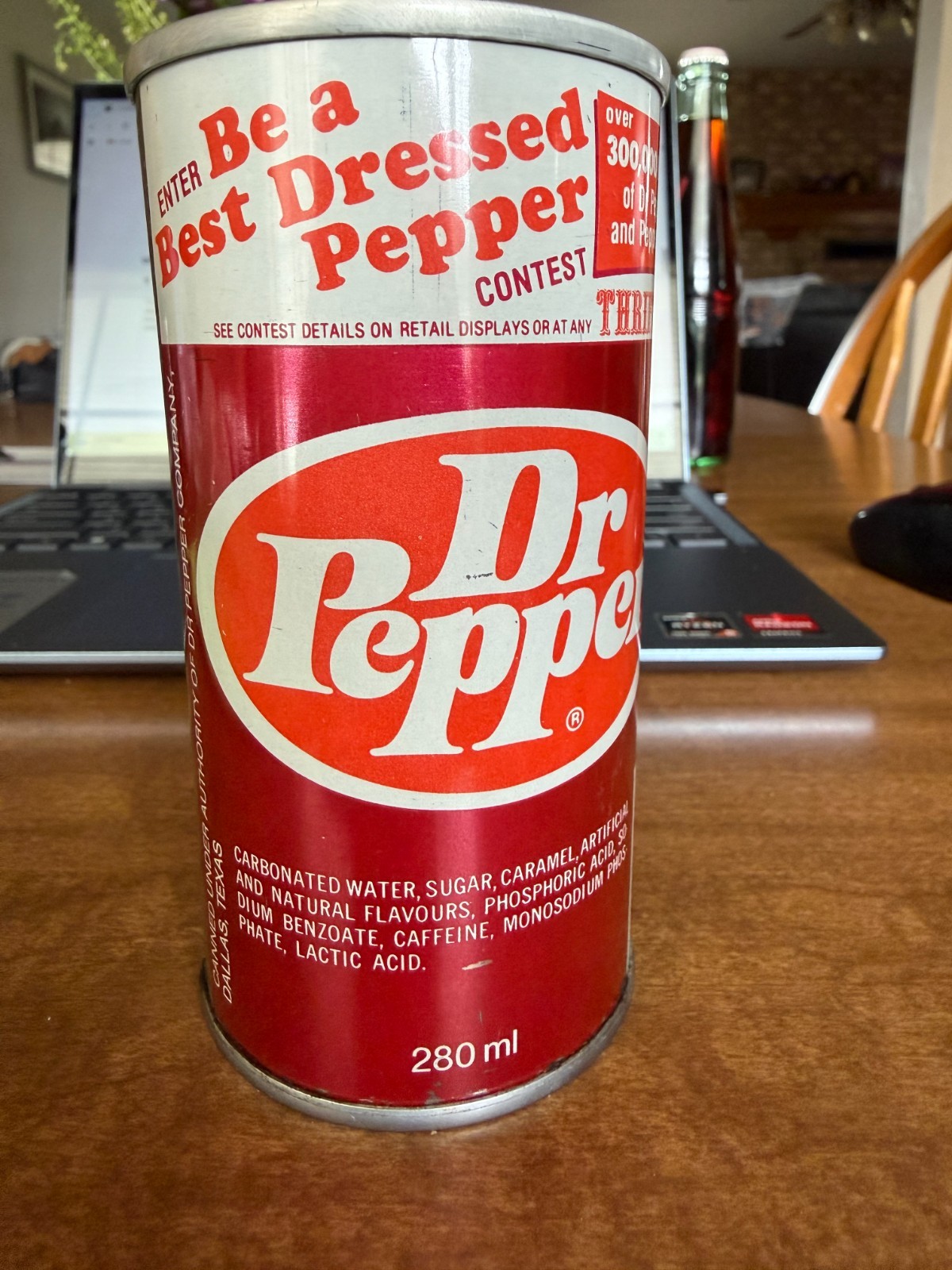 Rare VTG 1970"s DR Pepper TEST CAN First Button Top 280ml Canada Sample