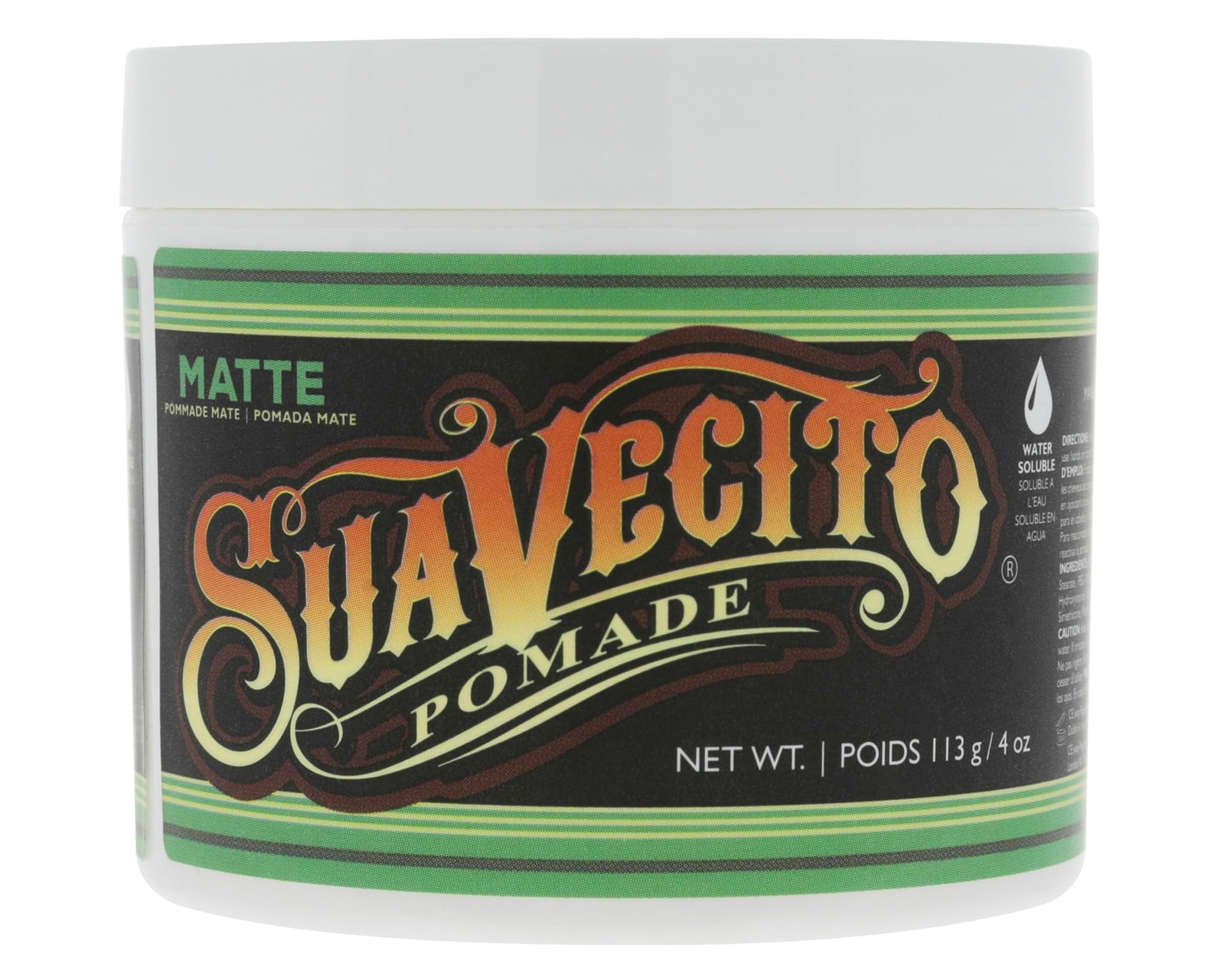 Suavecito Pomade Matte (No Shine) Formula 4 oz, 1 Pack - Medium Hold Hair Pom...