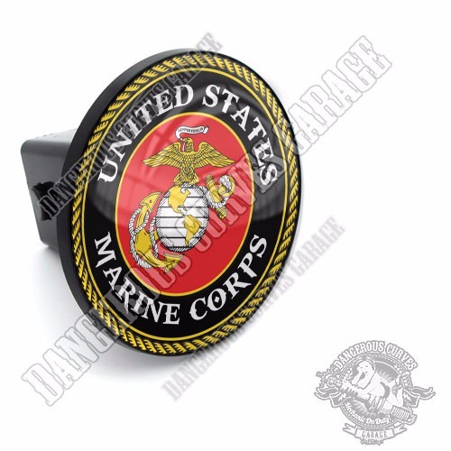 Class 3 Tow Hitch Receiver Cover Insert Plug for Truck & SUV | USA USMC MARINES
