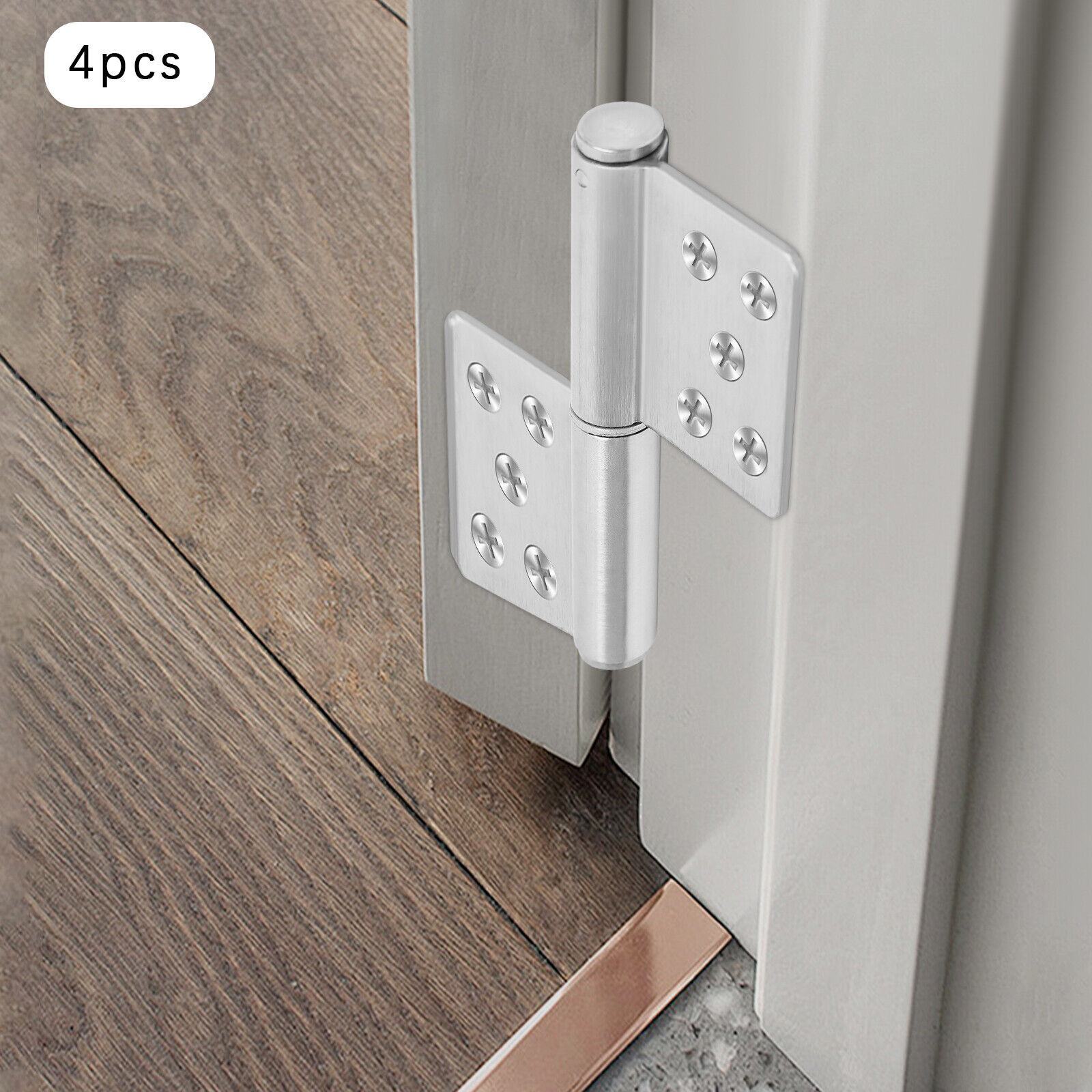4 Packs Door Hinges 5-Inch 304 Stainless Steel Door Hinge Silver 98*18*125.5mm