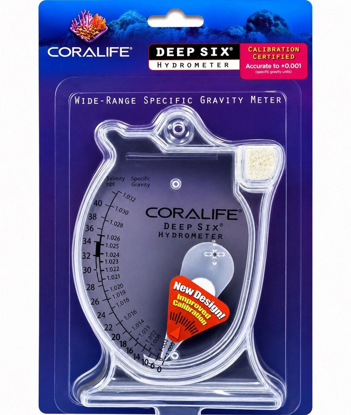 Coralife Deep Six Aquarium Salt Water Hydrometer-#08103